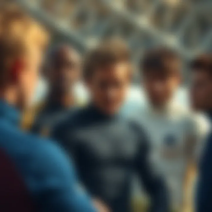 A group of professional surfers discussing the benefits of plastic nose guards