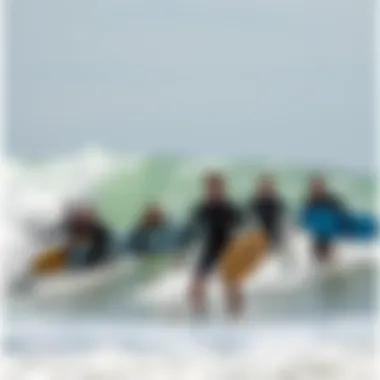 Community of Surfers in Lisbon Group of surfers enjoying the ocean waves