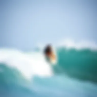 Experience of Surfing on Foam Boards Surfer riding a wave on a foam surfboard