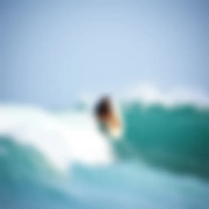 Experience of Surfing on Foam Boards Surfer riding a wave on a foam surfboard