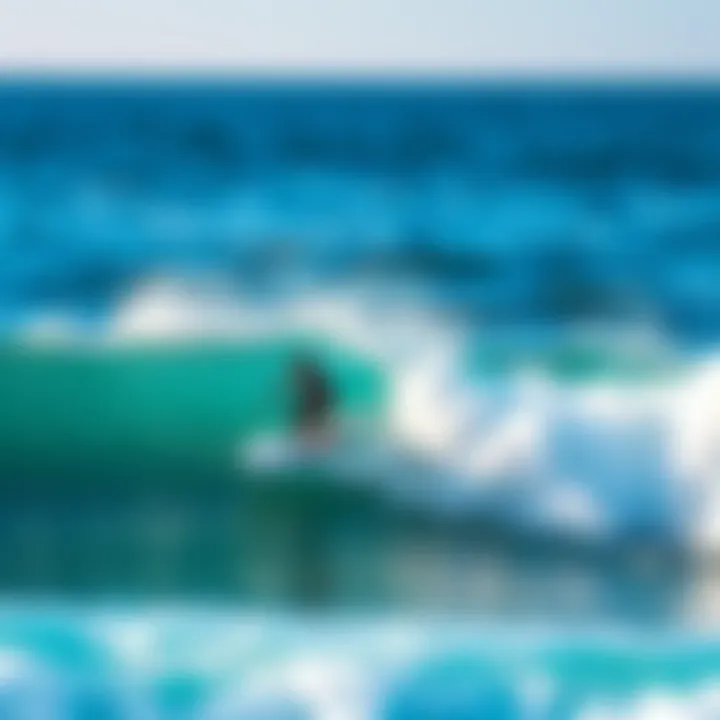 Surfer in Action on Bali's Waves Surfer catching a wave with vibrant ocean backdrop