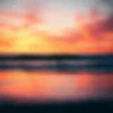 A vibrant sunset over a popular surf spot in the Bay Area