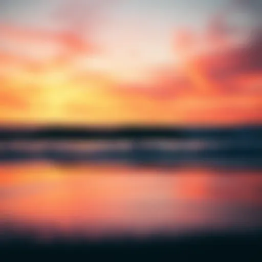 A vibrant sunset over a popular surf spot in the Bay Area