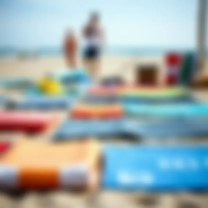 Diverse Styles of Beach Changing Mats Various styles of beach changing mats displayed