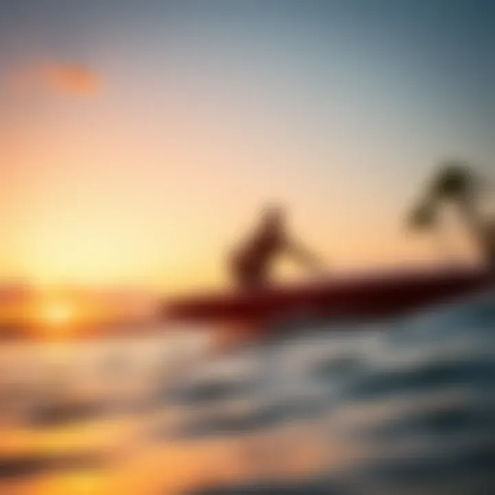 A sunset view over the ocean showcasing the vibrant surf culture of Honolulu