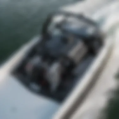 Powerful and Reliable Engine Performance Engine compartment of a wakesurf boat