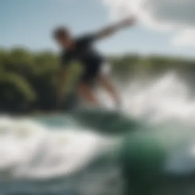 Experience the Thrill of Wakesurfing Wakesurf boat gliding over a wave