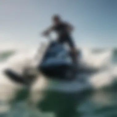 Dynamic tow surfing action with a jet ski