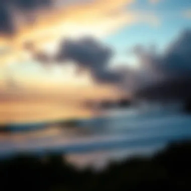 Stunning sunset view from a surf spot