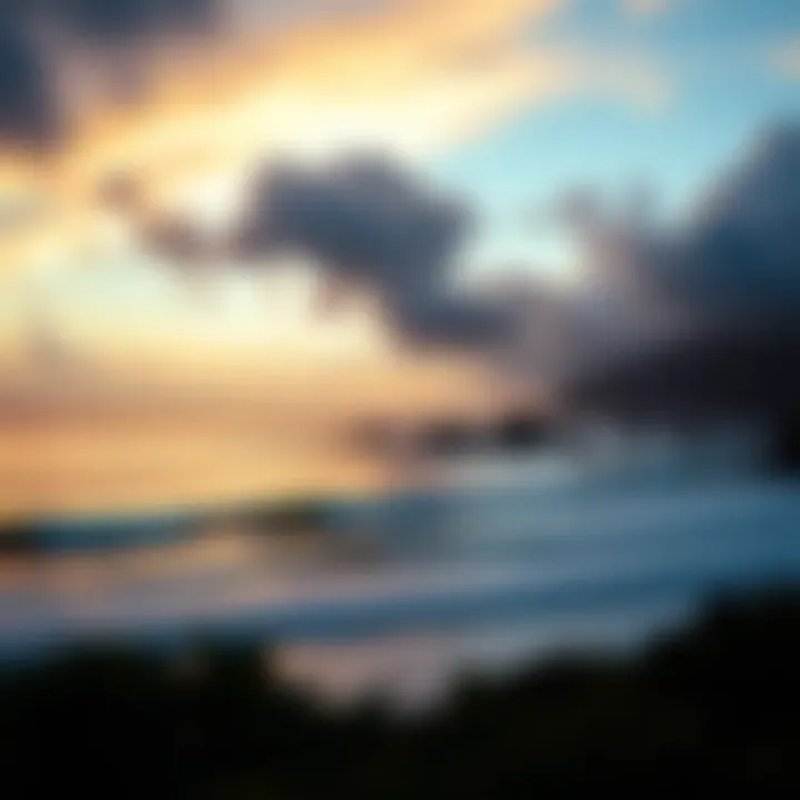 Stunning sunset view from a surf spot