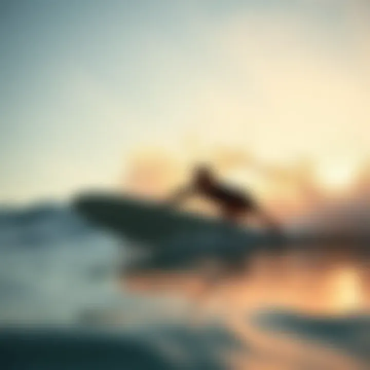 Surfer in Action with High-Performance Wetsuit A surfer catching a wave in a high-performance wetsuit