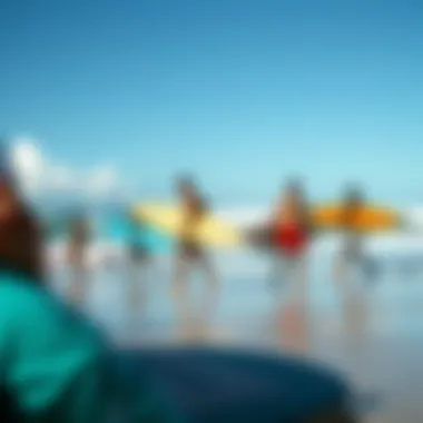 Vibrant local surf culture on the beach