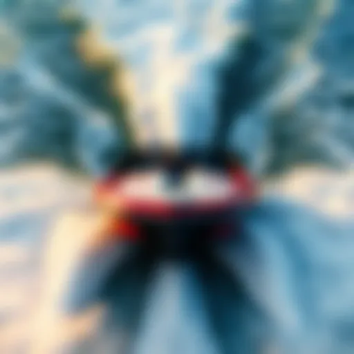 A high-performance wakesurf boat navigating through waves