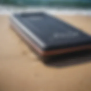 Close-up of bodyboard materials and features