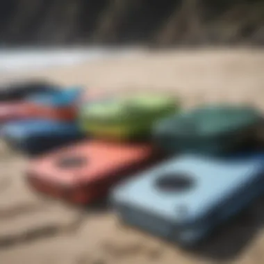 Variety of Boogie Board Cases Different styles of boogie board carrying cases on display