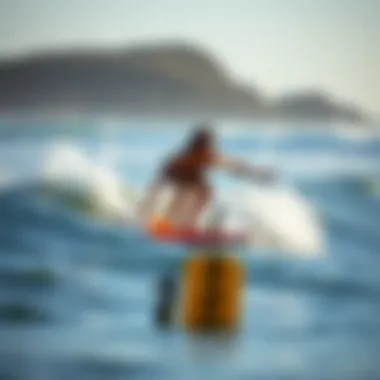 Techniques Enhanced by Boogie Board Flippers Surfer demonstrating techniques while using flippers in the water