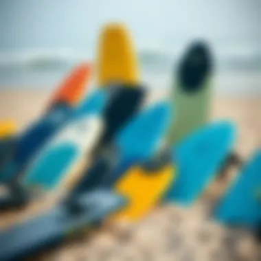 Exploring Different Types of Boogie Board Flippers Various types of boogie board flippers displayed on a beach