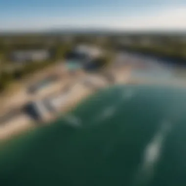 An aerial view of BSR Cable Park showcasing its expansive facilities