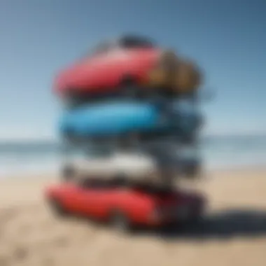 Comparing Soft Racks and Hard Racks for Surf Gear A comparison chart illustrating soft racks versus hard racks for transporting surf equipment.