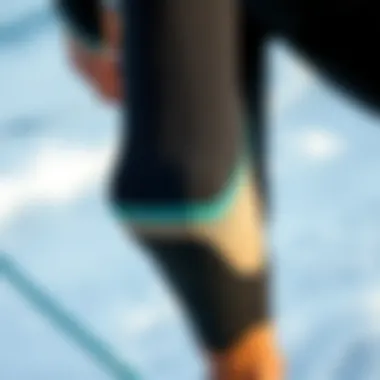 Detailed view of wetsuit material showcasing thickness layers