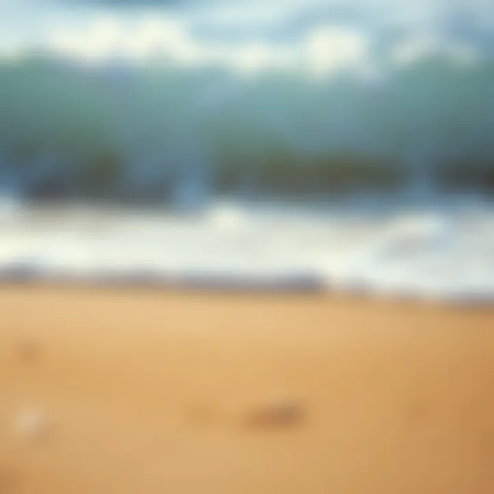 Soft Waves on Sandy Beach Close-up of sandy beach with soft waves breaking