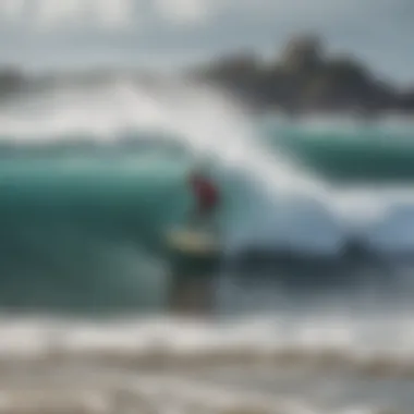 Local surfers enjoying the waves at Cocoa Beach