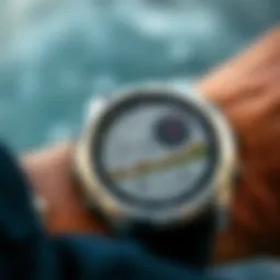 Garmin watch showcasing surfboarding metrics
