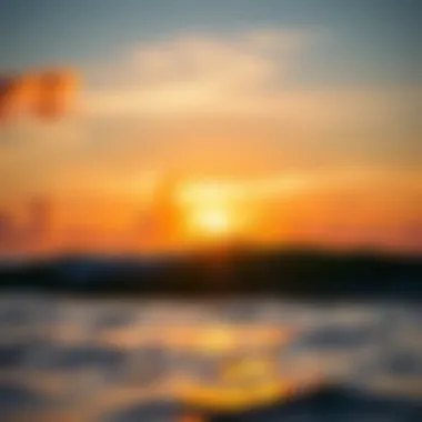 A stunning sunset over the waves of Maui, showcasing the beauty of the ocean.