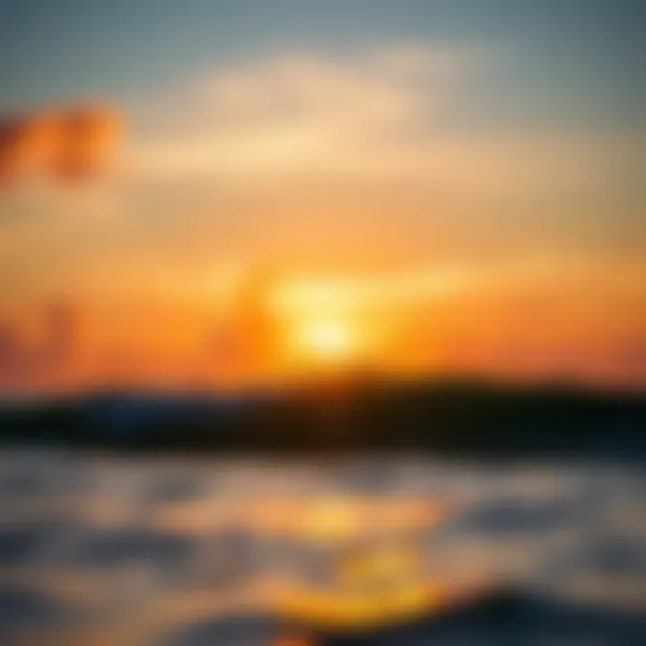 A stunning sunset over the waves of Maui, showcasing the beauty of the ocean.