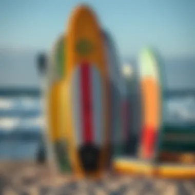 Top Inflatable SUP Models A selection of top inflatable SUP models displayed