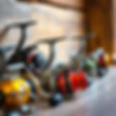 Top-Rated Surf Spinning Reel Brands A selection of top-rated surf spinning reel brands displayed against a textured background.