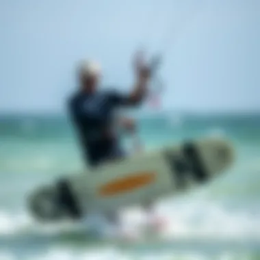 A kite surfer demonstrating safety protocols