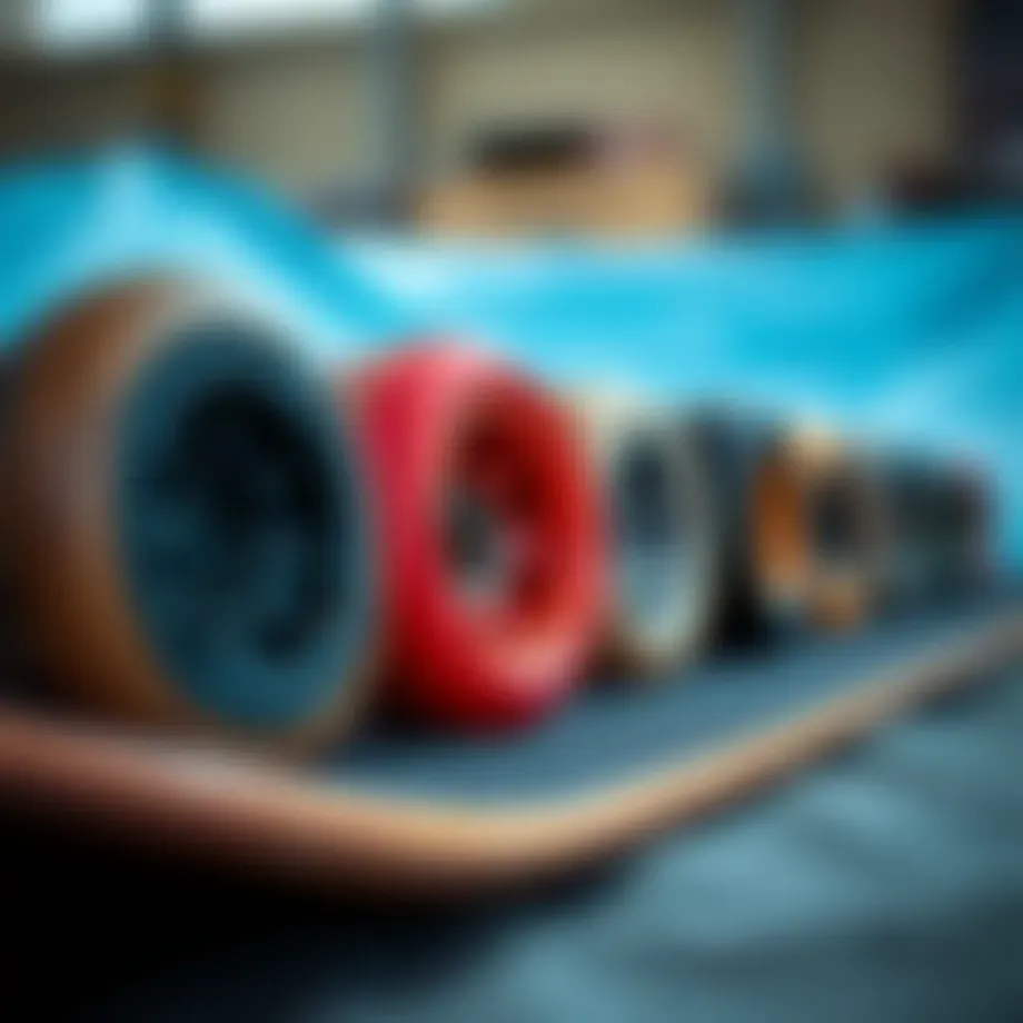 Various longboard wheel types showcasing their unique shapes and designs