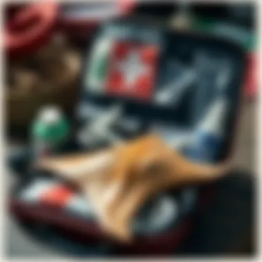 Essential First Aid Materials First aid kit with essential materials for stingray injuries