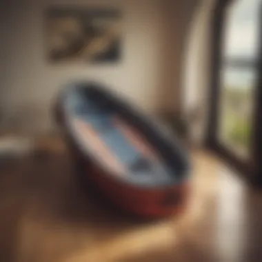 Interior Features of Surfboard Coffin Bags A surfboard coffin bag showcasing its interior padding and compartments.