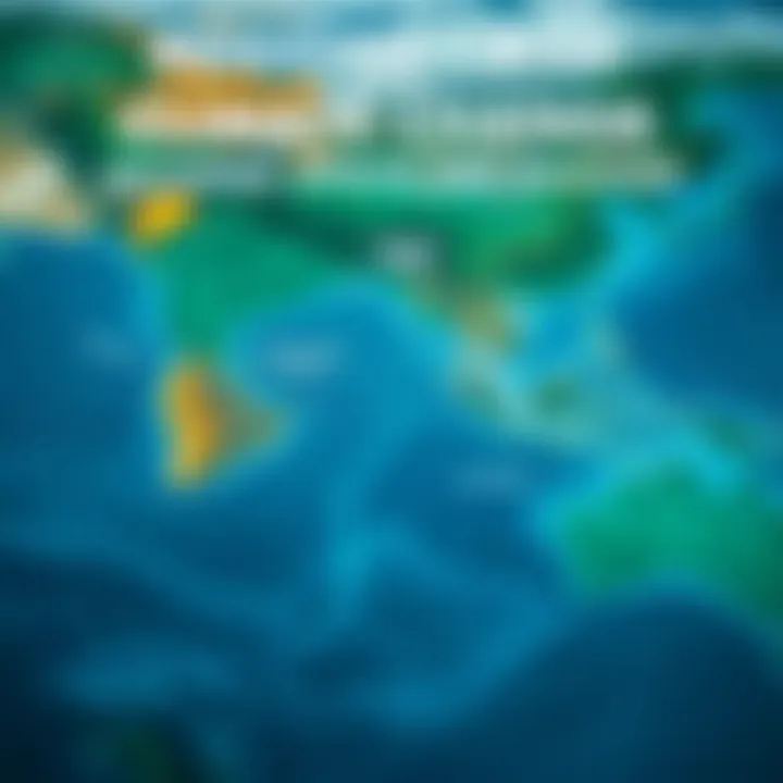 Regions at Risk from Climate Change Map showing regions vulnerable to climate-related disasters