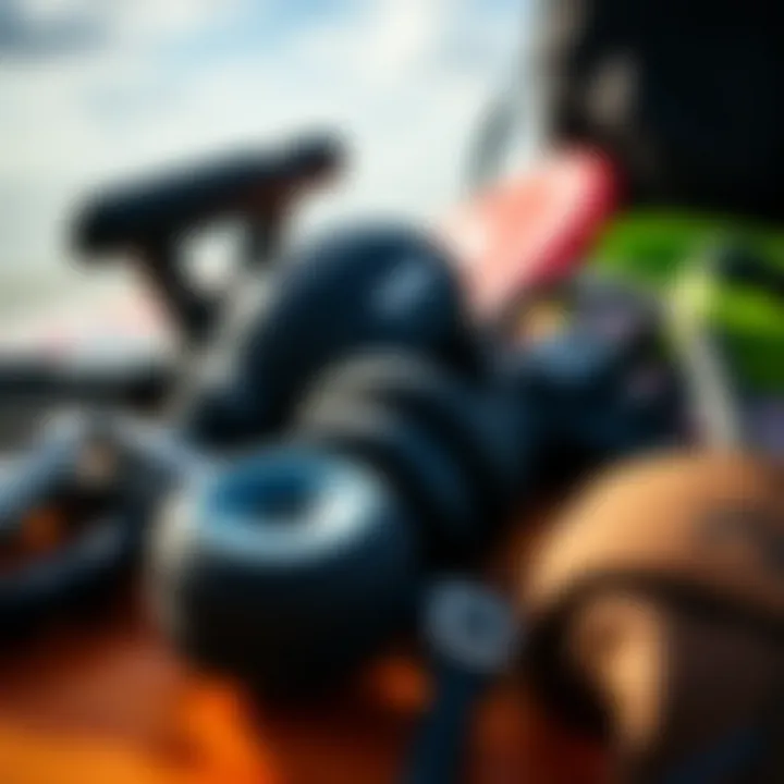 Essential Surfing Gear Close-up of surfing equipment and gear