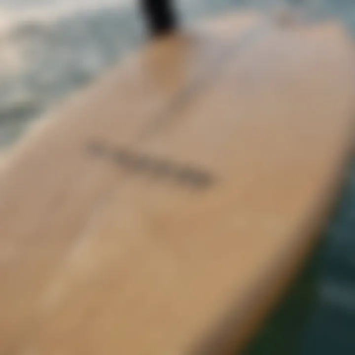 A close-up of a SUP board's material showcasing its construction.