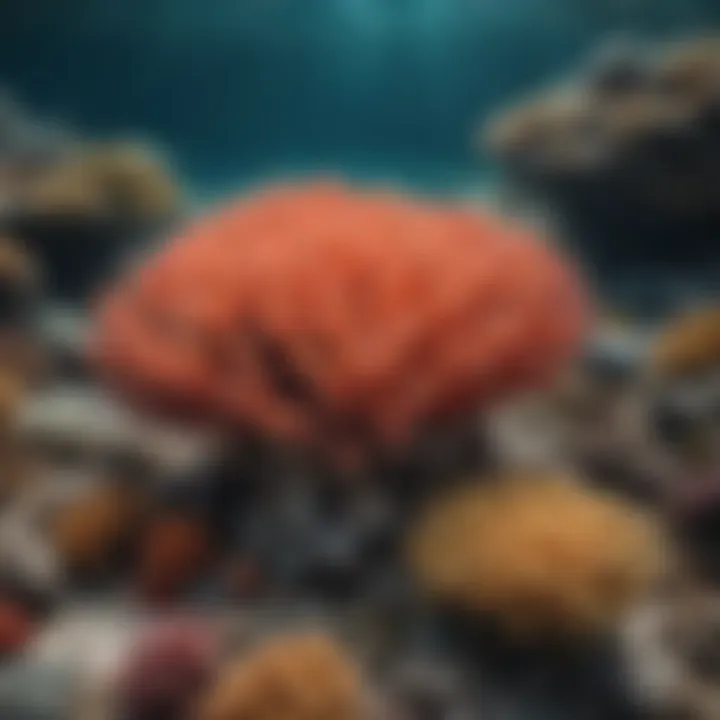 Illustration of coral reefs affected by rising ocean temperatures, showcasing the ecological impact.