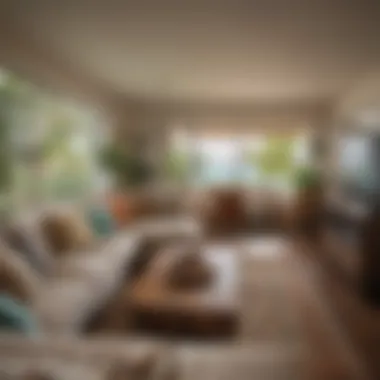 Welcoming Living Spaces for Travelers A cozy living room setting ideal for couch surfing