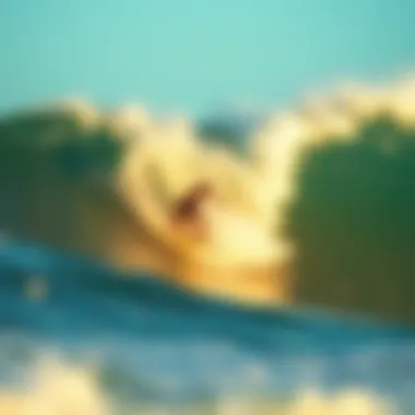 Optimal Surfing Conditions with Correct Wind Direction Surfer riding a wave under optimal wind conditions