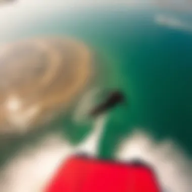 Exploring Aquatic Environments for Wakeboarding An aerial shot showcasing diverse aquatic landscapes for wakeboarding