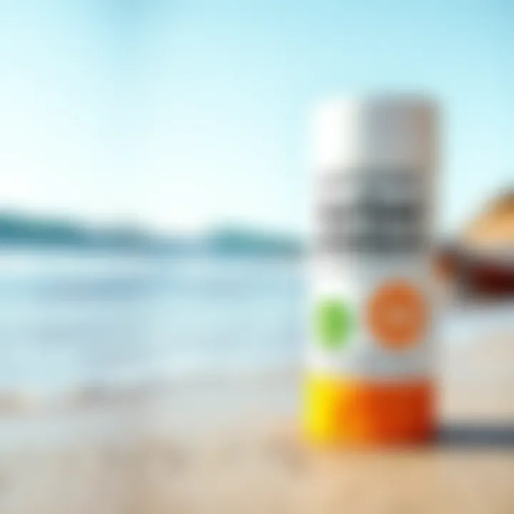 Eco-Friendly Sunscreen Stick on the Shore Eco-friendly sunscreen stick displayed on a beach