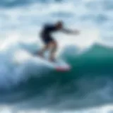 Electric Foil Surfboard in Action Electric foil surfboard on a wave