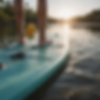 Close-up of quality paddle board equipment