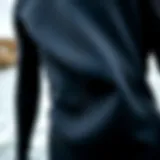 Close-up view of wetsuit material showcasing flexibility and texture