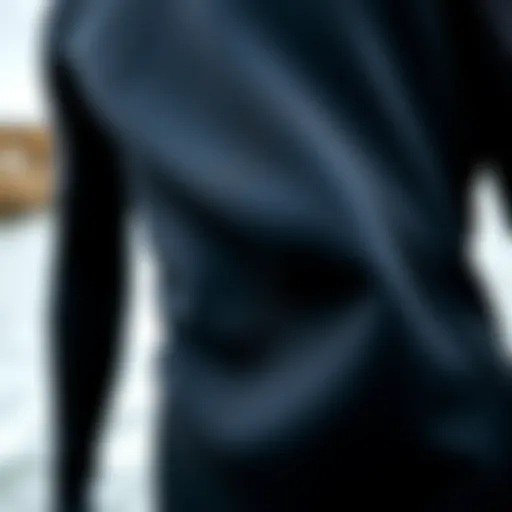 Close-up view of wetsuit material showcasing flexibility and texture