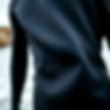 Flexible and Textured Wetsuit Material Close-up view of wetsuit material showcasing flexibility and texture