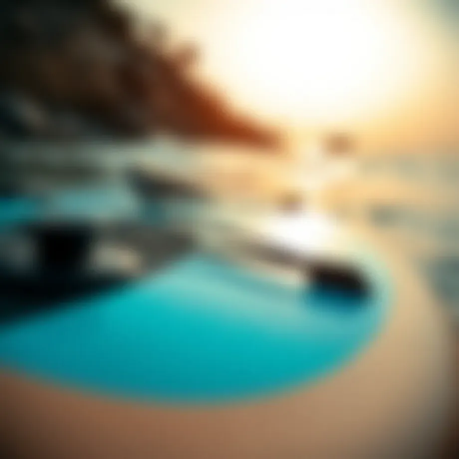 Close-up of a paddle board's design showcasing its features