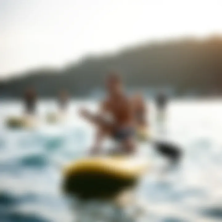 Diverse group of paddle board enthusiasts enjoying their experience